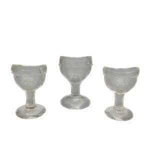 Vintage Gulfport Clear Glass Eye Wash Paneled Glass Set Of 3